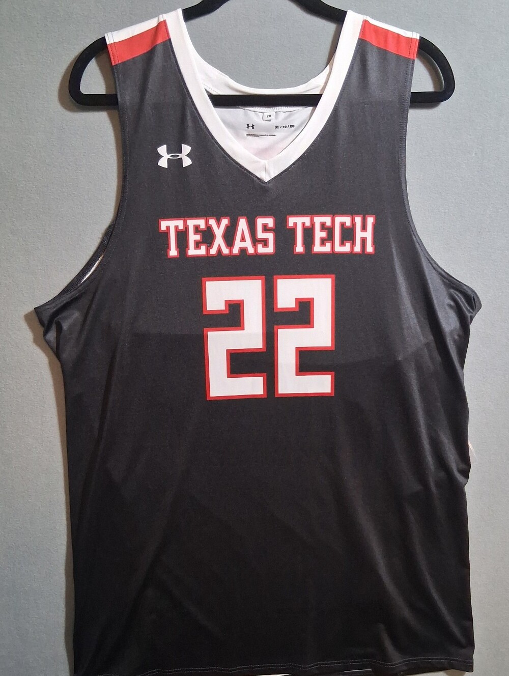 NWT Men's XL Red/Black Under Armour Basketball Jersey Texas Tech NCAA Big 12